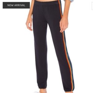Monrow rainbow stripe sweatpants